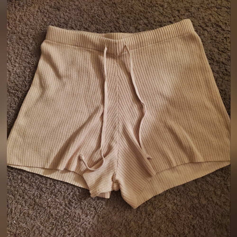 Kendall & Kylie Cream Sweater Shorts